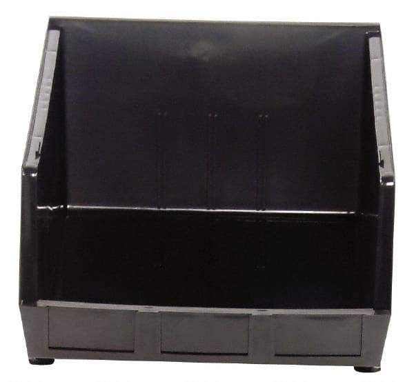 Quantum Storage - 75 Lb. Load Capacity, 18" Deep, Black Polypropylene Hopper Stacking Bin - 11" High x 16-1/2" Wide x 18" Long - All Tool & Supply