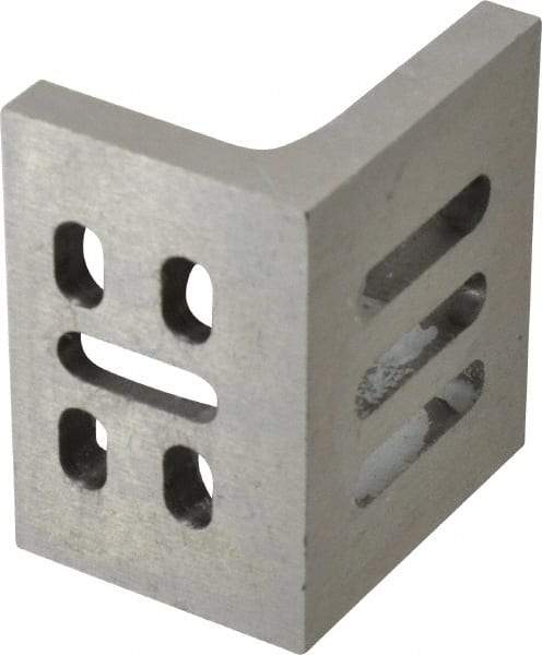 Interstate - 3" Wide x 2" Deep x 2-1/2" High Cast Iron Partially Machined Angle Plate - Slotted Plate, Through-Slots on Surface, Webbed, Single Plate - All Tool & Supply