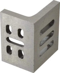 Interstate - 3" Wide x 2" Deep x 2-1/2" High Cast Iron Partially Machined Angle Plate - Slotted Plate, Through-Slots on Surface, Webbed, Single Plate - All Tool & Supply