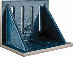 Interstate - 12" Wide x 8" Deep x 9" High Cast Iron Partially Machined Angle Plate - Slotted Plate, Through-Slots on Surface, Webbed, Single Plate - All Tool & Supply