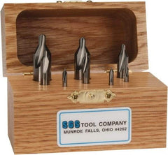 SGS - 8 Piece, #00 to 6, 1/8 to 1/2" Body Diam, 1/32 to 7/32" Point Diam, Plain Edge, Solid Carbide Combo Drill & Countersink Set - 60° Incl Angle, 1-1/2 to 3" OAL, Double End, 301 Series Compatibility - All Tool & Supply