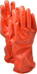 Ansell - Size XL (10), 14" Long, 37.5 mil Thick, Supported, Polyvinyl Alcohol (PVA) Chemical Resistant Gloves - Smooth Finish, Cotton Interlock Knit Lined, Gauntlet Cuff, ANSI Abrasion Level 4, ANSI Cut Level 1, Red - All Tool & Supply