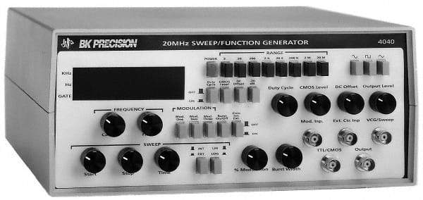 B&K Precision - 20 msec, -20 dB, AM, FM, 50 Ohm, 20 MHz Sine Wave, LED Display, Linear and Logarithmic Function Generator - 10 ppm Wave Accuracy, 20 dB Amplitude, 20 MHz Max Wave Form, Includes Instruction Manual, Output Cable with BNC to Alligator Clips - All Tool & Supply