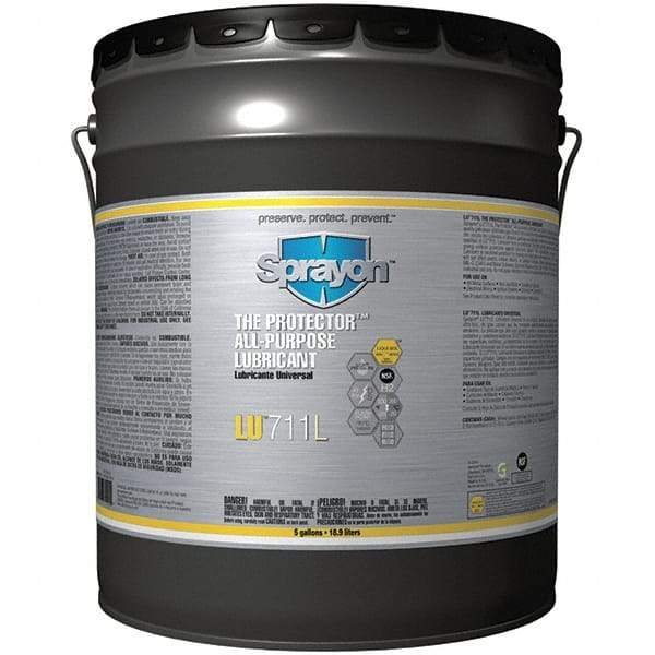 Sprayon - 5 Gal Pail Penetrant/Lubricant - Light Amber, -20°F to 500°F, Food Grade - All Tool & Supply