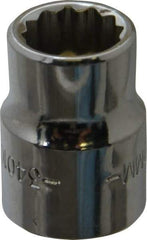 Blackhawk by Proto - 3/8" Drive, Standard Hand Socket - 12 Points, 57/64" OAL, Chrome Finish - All Tool & Supply