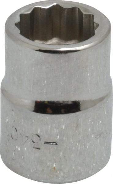 Blackhawk by Proto - 3/8" Drive, Standard Hand Socket - 12 Points, 57/64" OAL, Chrome Finish - All Tool & Supply