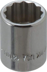 Blackhawk by Proto - 3/8" Drive, Standard Hand Socket - 12 Points, 1" OAL, Chrome Finish - All Tool & Supply