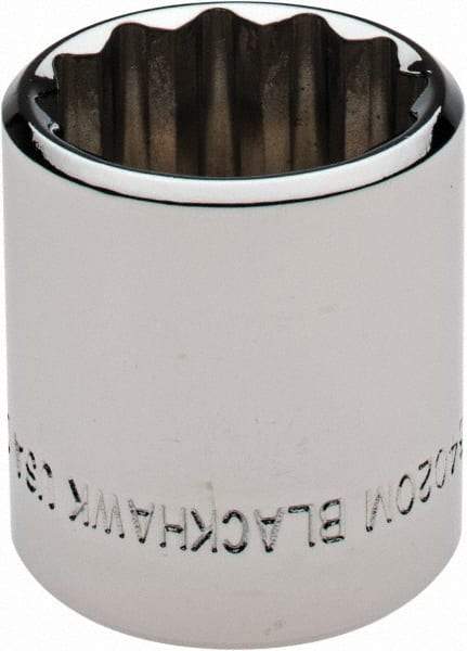 Blackhawk by Proto - 3/8" Drive, Standard Hand Socket - 12 Points, 1-13/64" OAL, Chrome Finish - All Tool & Supply