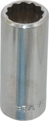 Blackhawk by Proto - 1/2", 3/8" Drive, Deep Hand Socket - 12 Points, 1-13/16" OAL, Chrome Finish - All Tool & Supply