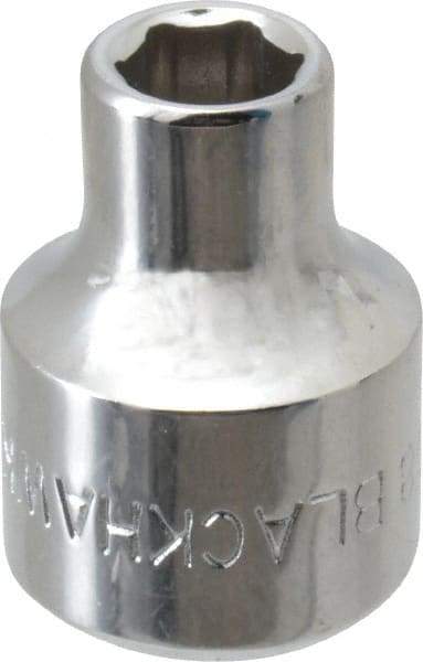 Blackhawk by Proto - 1/4", 3/8" Drive, Standard Hand Socket - 6 Points, 57/64" OAL, Chrome Finish - All Tool & Supply