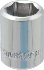 Blackhawk by Proto - 1/2", 3/8" Drive, Standard Hand Socket - 6 Points, 1" OAL, Chrome Finish - All Tool & Supply