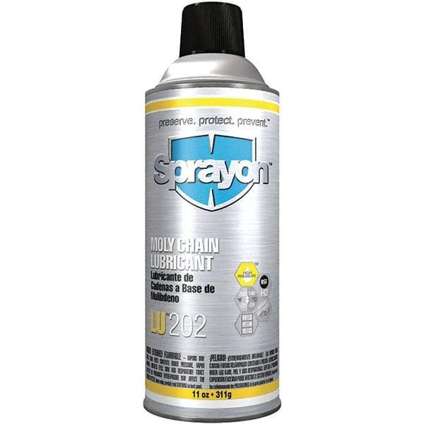 Sprayon - 11 oz Aerosol Extreme Pressure Moly Chain & Cable Lubricant - Light Amber, -20 to 300°F, Food Grade - All Tool & Supply