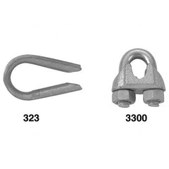 Campbell - Wire Rope Hardware & Accessories Type: Wire Rope Thimble Clip For Rope Diameter: 1/8 (Inch) - All Tool & Supply