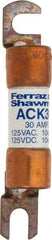 Ferraz Shawmut - 30 Amp Time Delay Round Forklift & Truck Fuse - 125VAC, 125VDC, 3.07" Long x 0.5" Wide, Bussman ACK30, Ferraz Shawmut ACK30 - All Tool & Supply