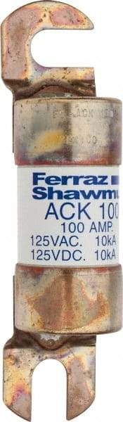 Ferraz Shawmut - 100 Amp Time Delay Round Forklift & Truck Fuse - 125VAC, 125VDC, 4.46" Long x 1" Wide, Bussman ACK100, Ferraz Shawmut ACK100 - All Tool & Supply