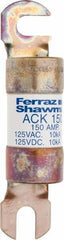 Ferraz Shawmut - 150 Amp Time Delay Round Forklift & Truck Fuse - 125VAC, 125VDC, 4.72" Long x 1" Wide, Bussman ACK150, Ferraz Shawmut ACK150 - All Tool & Supply