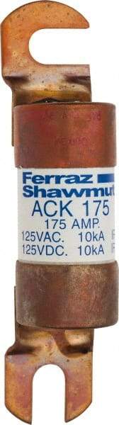 Ferraz Shawmut - 175 Amp Time Delay Round Forklift & Truck Fuse - 125VAC, 125VDC, 4.72" Long x 1" Wide, Bussman ACK175, Ferraz Shawmut ACK175 - All Tool & Supply