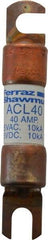 Ferraz Shawmut - 40 Amp General Purpose Round Forklift & Truck Fuse - 125VAC, 125VDC, 3.07" Long x 0.5" Wide, Bussman ACL40, Ferraz Shawmut ACL40 - All Tool & Supply