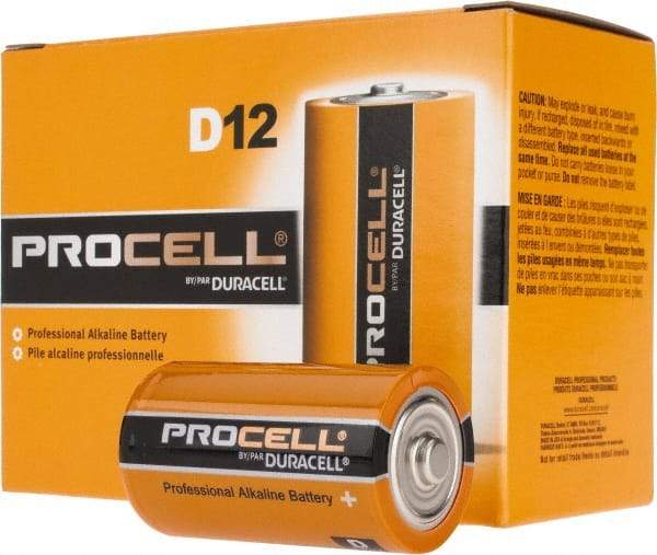 Duracell - Size D, Alkaline, Standard Battery - 1.5 Volts, Flat Terminal, LR20, ANSI, IEC Regulated - All Tool & Supply