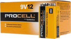 Duracell - Size 9V, Alkaline, Standard Battery - 9 Volts, Miniature Snap Terminal, 6LR61, ANSI, IEC Regulated - All Tool & Supply