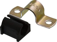 ZSI - 1/2" Tube, Steel, Zinc Plated Tube Strap with Cushion - 2 Mounting Holes - All Tool & Supply