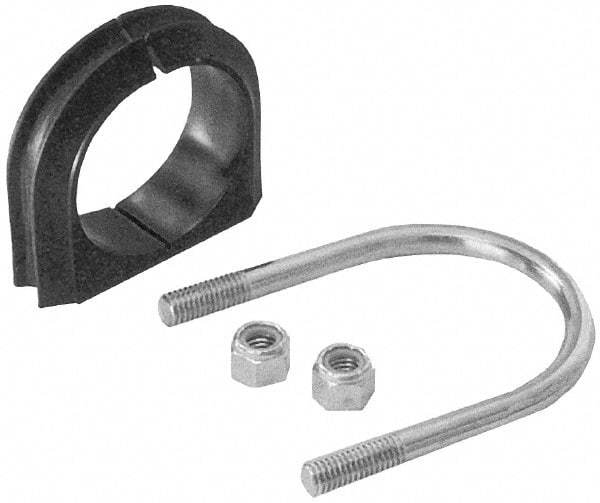 ZSI - 1" Pipe, Steel U Bolt Clamp with Cushion - Electro Galvanized, 1/2" Panel Thickness - All Tool & Supply