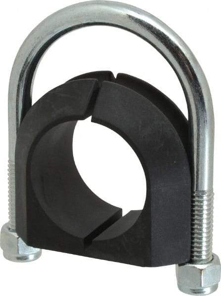 ZSI - 1-1/4" Pipe, Steel U Bolt Clamp with Cushion - Electro Galvanized, 3/4" Panel Thickness - All Tool & Supply