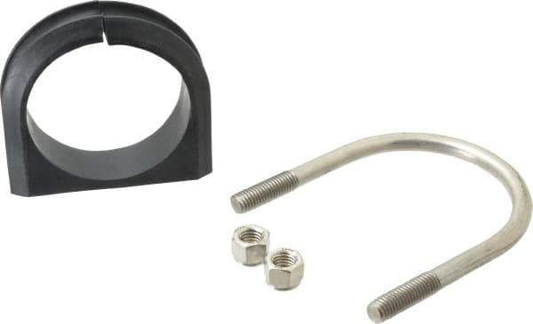 ZSI - 3" Pipe, Grade 316 Stainless Steel U Bolt Clamp with Cushion - 1" Panel Thickness - All Tool & Supply