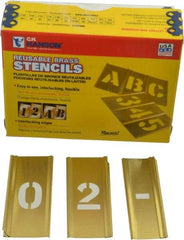 C.H. Hanson - 15 Piece, 3/4 Inch Character Size, Brass Stencil - Contains Figure Set - All Tool & Supply