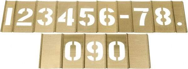 C.H. Hanson - 15 Piece, 2-1/2 Inch Character Size, Brass Stencil - Contains Figure Set - All Tool & Supply