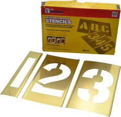 C.H. Hanson - 15 Piece, 4 Inch Character Size, Brass Stencil - Contains Figure Set - All Tool & Supply