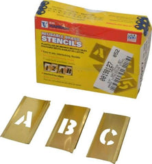 C.H. Hanson - 33 Piece, 3/4 Inch Character Size, Brass Stencil - Contains Letter Set - All Tool & Supply