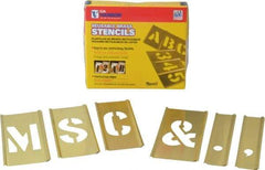 C.H. Hanson - 33 Piece, 2 Inch Character Size, Brass Stencil - Contains Letter Set - All Tool & Supply