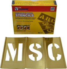 C.H. Hanson - 33 Piece, 2-1/2 Inch Character Size, Brass Stencil - Contains Letter Set - All Tool & Supply