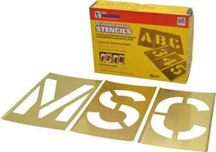 C.H. Hanson - 33 Piece, 6 Inch Character Size, Brass Stencil - Contains Letter Set - All Tool & Supply