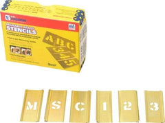 C.H. Hanson - 92 Piece, 1/2 Inch Character Size, Brass Stencil - Contains Three A Fonts - All Tool & Supply