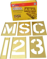 C.H. Hanson - 92 Piece, 5 Inch Character Size, Brass Stencil - Contains Three A Fonts - All Tool & Supply