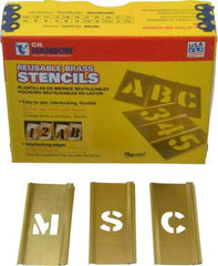 C.H. Hanson - 45 Piece, 1/2 Inch Character Size, Brass Stencil - All Tool & Supply