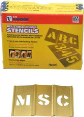 C.H. Hanson - 45 Piece, 3/4 Inch Character Size, Brass Stencil - All Tool & Supply