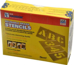 C.H. Hanson - 45 Piece, 1 Inch Character Size, Brass Stencil - All Tool & Supply