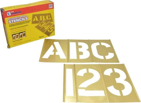 C.H. Hanson - 45 Piece, 5 Inch Character Size, Brass Stencil - All Tool & Supply