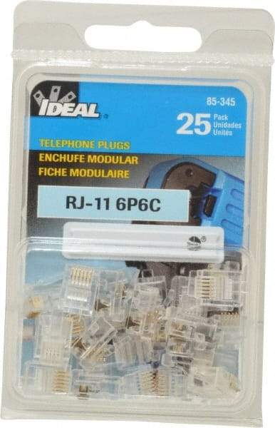 Ideal - 6 Position, Cat5e Modular Plug - Round Cable Compatible - All Tool & Supply