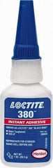 Loctite - 1 oz Bottle Black Instant Adhesive - Series 380, 90 sec Fixture Time, 24 hr Full Cure Time, Bonds to Metal, Plastic & Rubber - All Tool & Supply