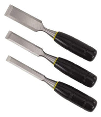 Stanley - 3 Piece Wood Chisel Set - 7-3/4" OAL, Sizes Included 1/2 to 1" - All Tool & Supply