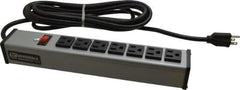 Wiremold - 7 Outlets, 120 Volts, 15 Amps, 15' Cord, Power Outlet Strip - Free Hanging Mount, 5-15 NEMA Configuration, 13" Strip, cULus Listed - All Tool & Supply