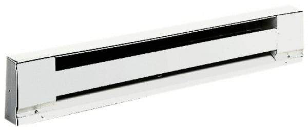 TPI - 60" Long, 240 Volt, 1250/938 Watt, 4250/3189 BTU, Electric Baseboard Heater - Stainless Steel Element, Aluminum Fins, White - All Tool & Supply