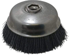 Osborn - 4" Diam, 5/8-11 Threaded Arbor Straight Wire Silicon Carbide Cup Brush - Extra Fine Grade, 1-1/2" Trim Length, 6,000 Max RPM - All Tool & Supply