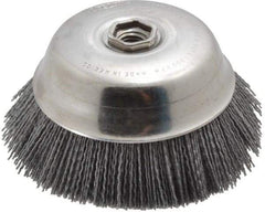 Osborn - 6" Diam, 5/8-11 Threaded Arbor Straight Wire Silicon Carbide Cup Brush - Medium Grade, 1-1/2" Trim Length, 6,000 Max RPM - All Tool & Supply