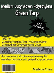 Value Collection - 10' Long x 8' Wide Polyethylene Tarp & Dust Cover - Green, 9 to 10 mil Thickness - All Tool & Supply