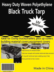 Value Collection - 20' Long x 12' Wide Polyethylene Tarp & Dust Cover - Black, Grommet, 11 to 12 mil Thickness - All Tool & Supply